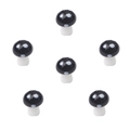 Set of 6 black mushroom glass beads with white spots for DIY jewelry and micro landscapes - 10x12mm 5Pcs/Pack / Black