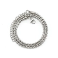 Minimalist silver stainless steel twisted rope chain necklace with a lobster clasp - Steel 2.4mm*45+5cm