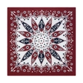 Flach liegendes Vintage-Baumwoll-Bandana mit Anker- und Seilmustern in Kastanienrot und Marine - Bandana / Roter Anker