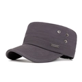 Gorra cadet para hombre en algodón lavado gris púrpura con detalle de placa metálica - Ajustable / Gris