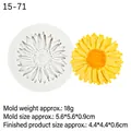 Sonnenblume Silikonform für Kuchen, Formgröße 5,6x5,6x0,9cm bei einem Gewicht von 18g - 2# Sonnenblume (Grau)