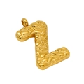 Golden letter Z pendant with irregular embossed texture on a clean white background - Letter Z - Gold Pendant