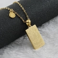 Collana Gemelli dorata con ciondolo a rettangolo stile tarocchi su velluto - Gemelli
