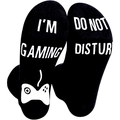 Chaussettes de gaming en coton noir avec imprimé antidérapant I'M GAMING et DO NOT DISTURB - Taille unique / Noir