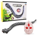 Electric black and white striped sensing snake cat toy with egg remote and packaging - Remote Control Rattlesnake - Black