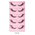 Dramatic cat-eye false eyelashes in style HY5-05 with thick curled fibers and pink base - Multi-layer Long Style (HY5-5)