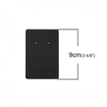 Detailed view of 9cm black matte jewelry display card with precise size markings - 6x9cm / Black