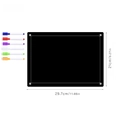 Black acrylic magnetic weekly calendar for fridge with 6 colored markers and 4 metal pins - TYU358 Black Small Writing Board (With 6 Pens)