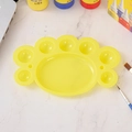 Paleta de plástico amarillo brillante en forma de pata para estudiantes y pintores - Paleta Garra de Gato Amarilla