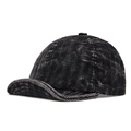 Casquette de baseball en velours côtelé noir délavé avec visière courte style rétro - Réglable / Noir