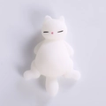 White cat mochi squishy toy made of soft TPR material for stress relief and fun - Naughty White Cat