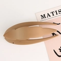Matte khaki hair claw clip in a unique double feather design for non-slip styling - Matte Coffee