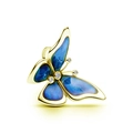 Spring style DIY butterfly pendant with blue enamel and sparkling diamond accents - Standard Spec / Gold Butterfly Shape / 029