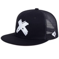 Black Mesh Hat with White X