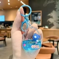 Blauwe ijsje vloeibare drijfzand sleutelhanger van acryl met handige karabijnhaak - Fruitijsje / Blauw