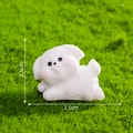 Miniature white puppy resin figurine for DIY moss landscape decor, 2.5cm x 3.5cm size - Style 4 Wanting to Go Out