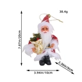 Standing Santa Claus plush doll with gold glasses and festive tree accessory, 20cm size - Red Printed Hat