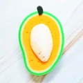 Kitchen sponge with mango shape design for dishwashing and multi-purpose cleaning - Individual OPP Bag / Mango
