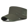 Casquette militaire séchage rapide vert olive avec maille et broderie sports - Réglable / Vert Militaire