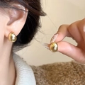 Vintage style gold-toned teardrop earrings with hammered texture for women - Irregular Teardrop Texture