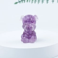 Purple crystal Schnauzer dog figurine on a white display stand for home decor - 24 Amethyst