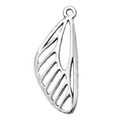 Antique silver wing alloy pendant with hollow design and hanging loop accessory - Hollow Wings (14882)