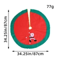 Rote Weihnachtsbaumdecke aus Vlies mit grünem Rüschenrand und Weihnachtsmann-Motiv - Regulärer Vlies-Baumrock