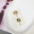 Golden alloy hair clip set with minimalist multilayer lines and wave designs - 24# Gold 2-Piece Set