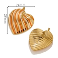 24x28mm heart-shaped leopard enamel and golden textured metal charms for DIY jewelry - Stripes-Pink+Orange