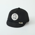 Black soft-brim baby baseball cap with a cartoon bear patch and Lucky embroidery - Bear / Black