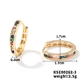 Dettaglio orecchino a cerchio con zirconi colorati, diametro 1,7 cm, larghezza 0,3 cm - 1,7 cm/Zirconia Colorata