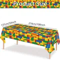 Mantel rectangular con diseño de bloques de construcción para fiestas infantiles 54x108 - Bloques de Construcción Multicolor / 137*274cm