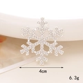 Pendentif flocon de neige argenté avec cristaux, largeur 4cm et poids de 6,3g - D489 Grand Flocon de Neige