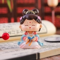 Q-version Tang Dynasty lady resin figurine holding scroll for desk decor - 1056-3C Reading