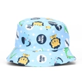 Light blue kids bucket hat with cute cartoon lion and elephant prints for sun protection - 51-52CM(2-4 Years Old) / Dog