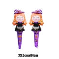 Mini Halloween girl foil balloon with purple wizard hat for party decoration 23.5x64cm - Halloween Handheld Witch Stick Orange