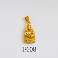 24K vergulde Guanyin Boeddha hanger met matte afwerking en oogje voor kettingen - FG08-Guanyin met Kind / Goud
