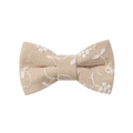 Handmade beige cotton hair clip with elegant white floral embroidery for girls - Light Apricot Embroidered Style (2)
