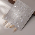 Pegatinas navideñas para uñas con copos de nieve plateados y muñecos de nieve Co-322 - CO-322 Estampado en plata