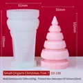 Stampo in silicone per albero di Natale origami rosa e modello in gesso finito SD-108 - Piccolo albero di Natale origami 7 SD-108