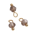 Faceted smoke gray glass beads with gold ball head pins for jewelry making - Bicone Bead / Gray