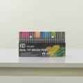 Lot de 24 feutres aquarelle à double pointe, mine fine 0,4 mm et pointe pinceau souple - 24 Couleurs/En boîte