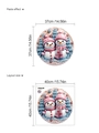 Adesivo murale natalizio 3D pupazzo di neve con cappelli rosa e alberi blu, tondo 40cm - Doppio Pupazzo di Neve Rosa Blu