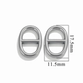 Zilveren ovale roestvrijstalen sieradenonderdeel, afmetingen 17,5mm bij 11,5mm - Klein-Staal Kleur / 17.5mm x 11.5mm