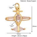 Gold airplane pendant in brass with dimensions 20x19mm and sparkling crystal accents - K720182-Zirconia Airplane