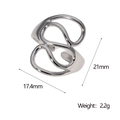 Tabella delle taglie di un anello d'argento traforato con misure 17,4mm x 21mm e peso 2,2g - Stile Cavo Semplificato (JR668) / Color Acciaio