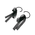 Elegant S925 silver needle bow chiffon leopard print hoop earrings for summer vacation - Black