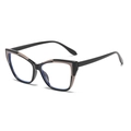 Cat eye glasses frames in glossy black and brown tortoiseshell pattern accents - Black Brown Frame Anti Blue Light C1