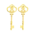 Pendentifs clé couronne vintage dorés avec découpe coeur pour bijoux DIY - Doré