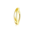 Polished golden stainless steel navel ring with zircon stone for body piercing - Curved Bar / Gold